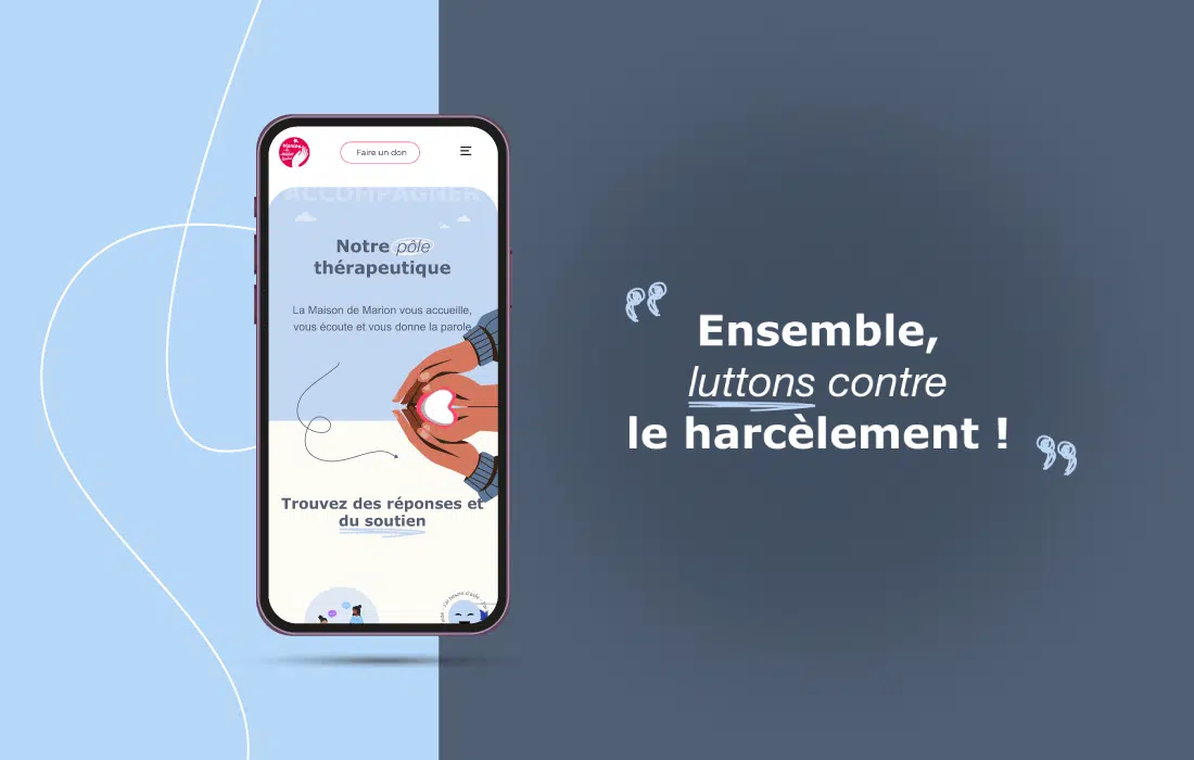 Site vitrine contre cyber harcèlement Marion Lamain Tendu Version mobile Agence communication Popote
