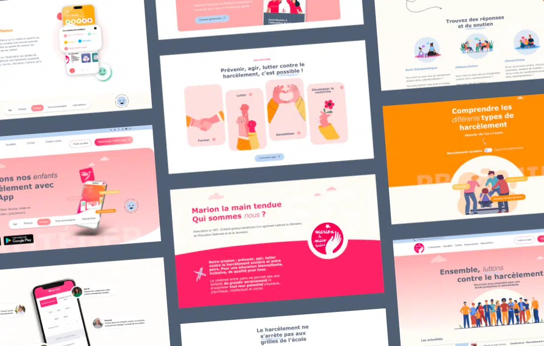 Site vitrine de l'association Marion Lamain Tendu par l'agence Popote